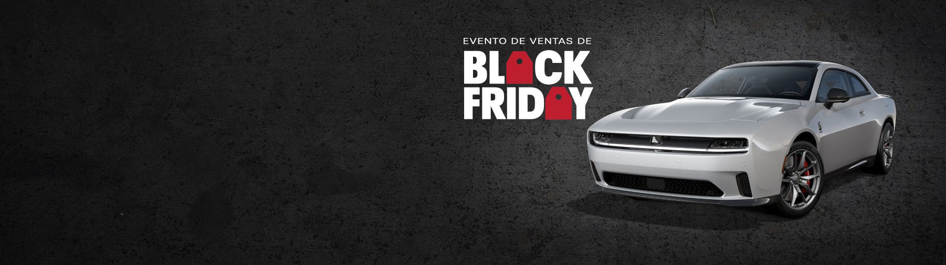 Un Dodge Charger Daytona Scat Pack 2024 en Triple Nickel. Evento de ventas por Black Friday.