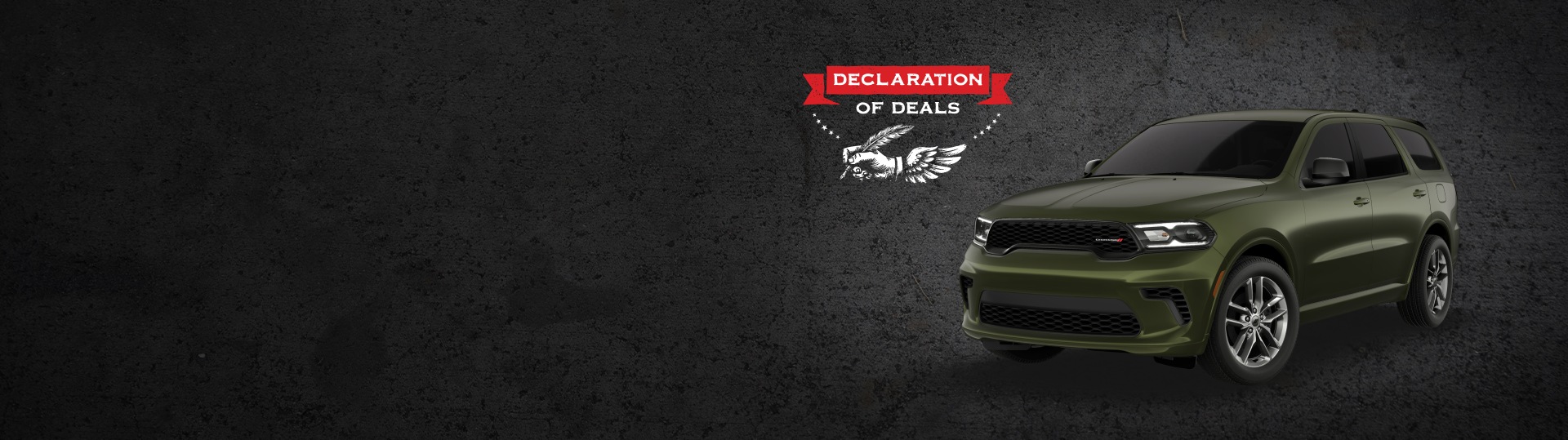 Un Durango GT Plus 2026 en color verde. Evento de ventas Declaración de ofertas.